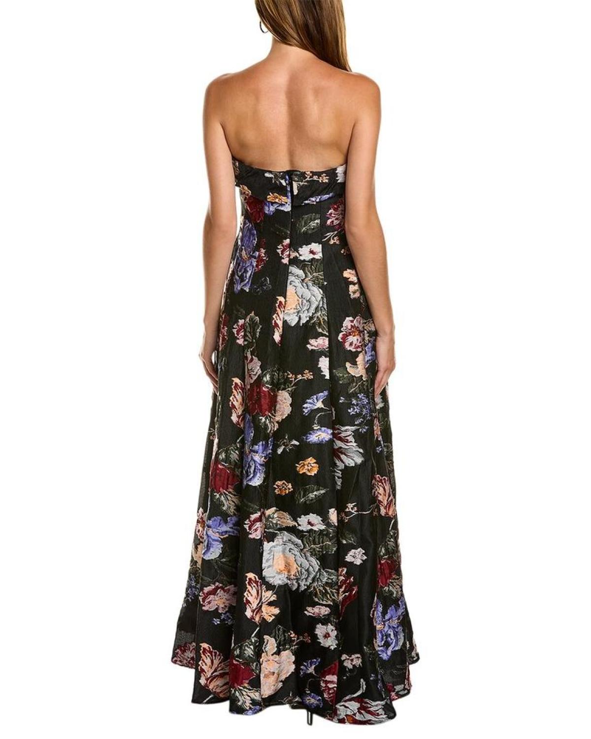 Marchesa Notte Floral Fil-Coupe Gown