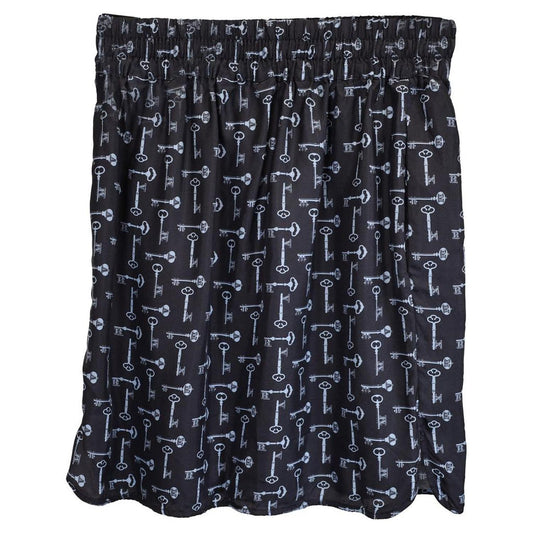 Max Mara Fiorigi Key Printed Mini Skirt  in Navy Blue Silk