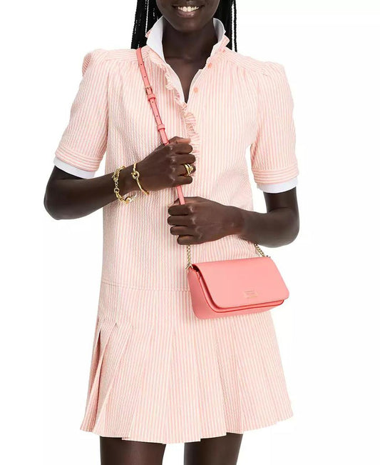 Serena Pop Trim Chain Leather Wallet