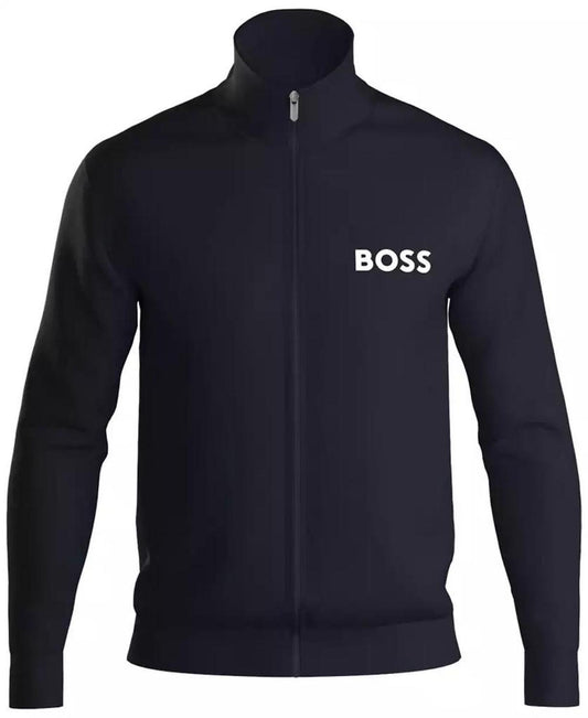 Hugo Men's Ease Logo-Print Full-Zip Terry Jacket