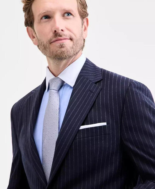 Men's Classic Fit Wool-Blend Pinstripe Suit Separate Jacket