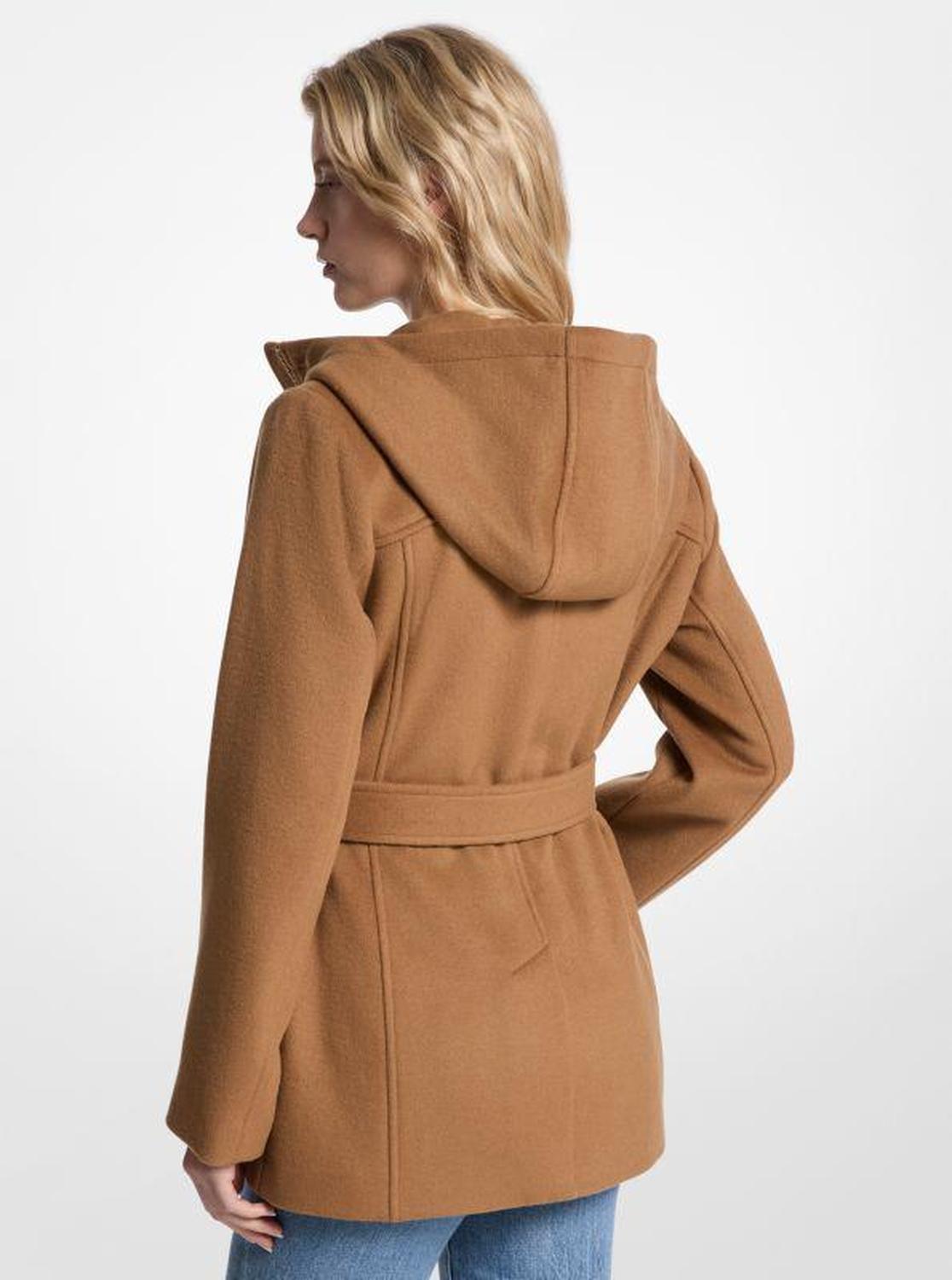 Wool Blend Hooded Coat