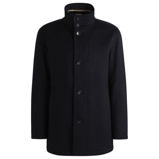 Relaxed-fit short coat in wool and cashmere