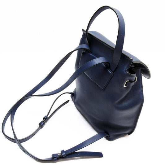 blue Navy Leather Backpack (Pre-Owned)