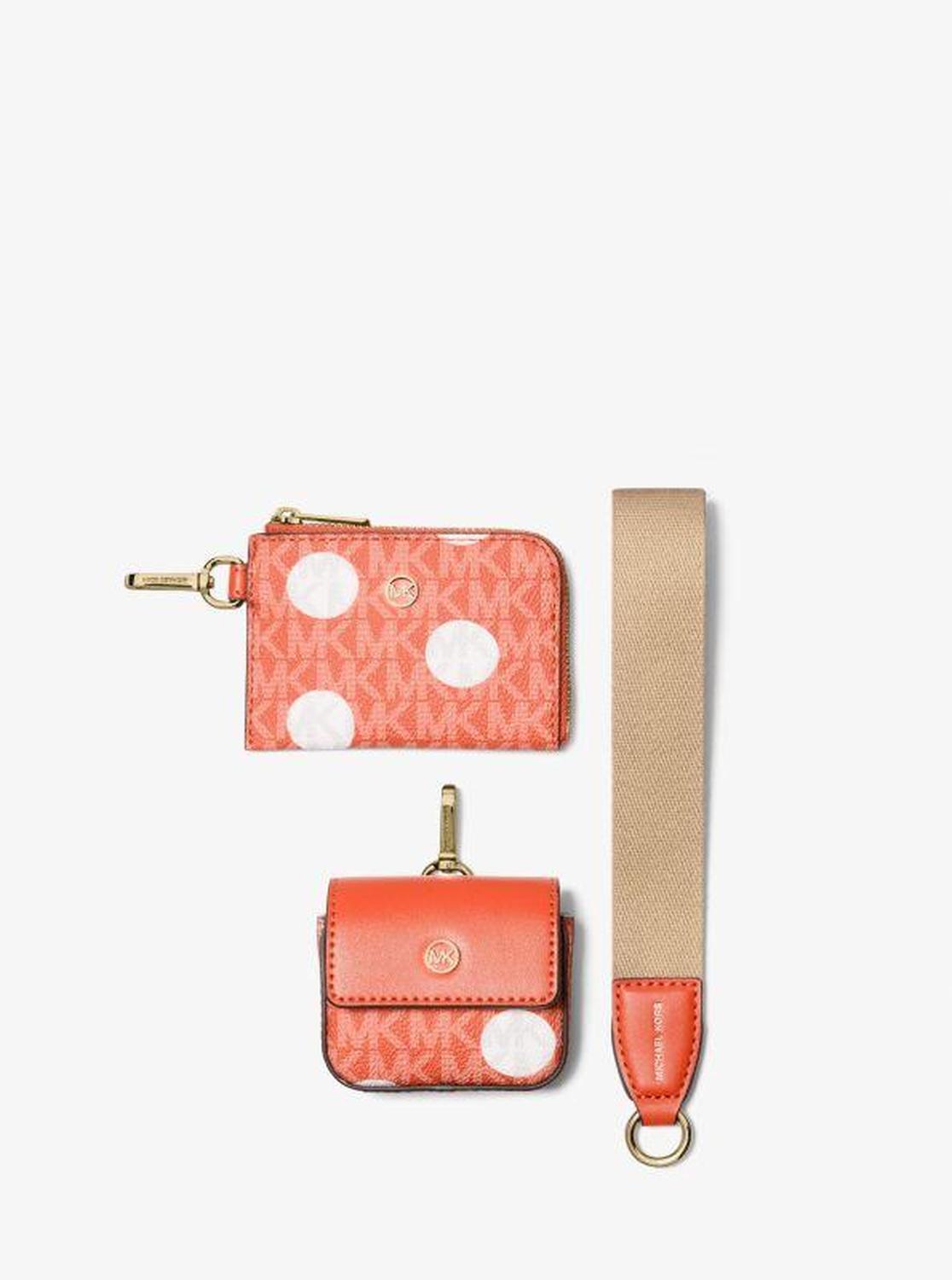 Jet Set Polka Dot Signature Logo Dual Pouch Wristlet
