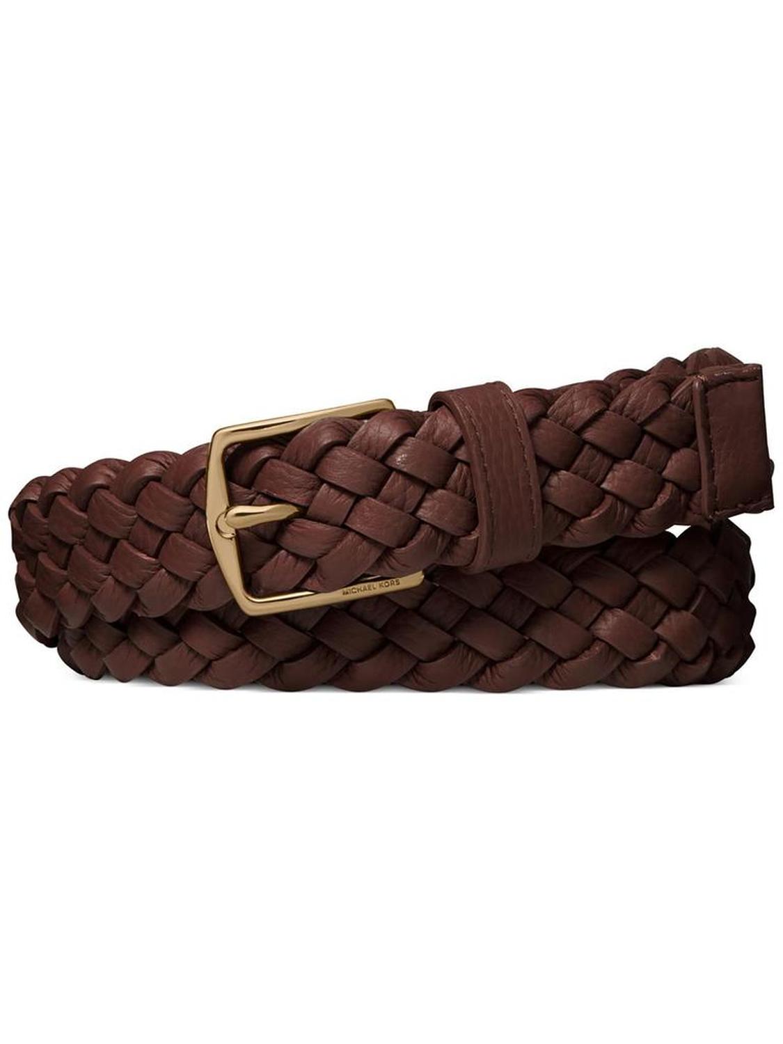 Mens Leather Braided Dress Belt