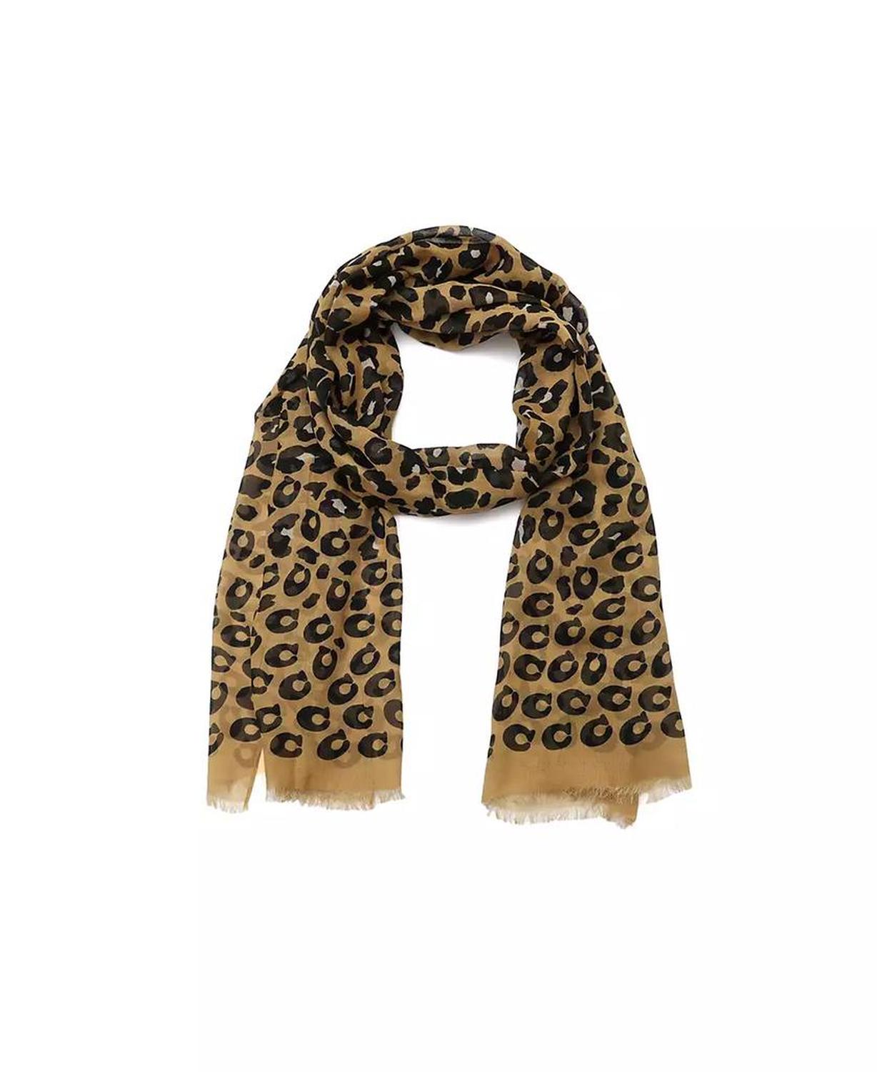 Leopard Print Oblong Scarf