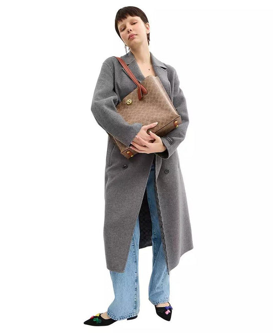 Signature Logo Willow Canvas Large Tote Bag