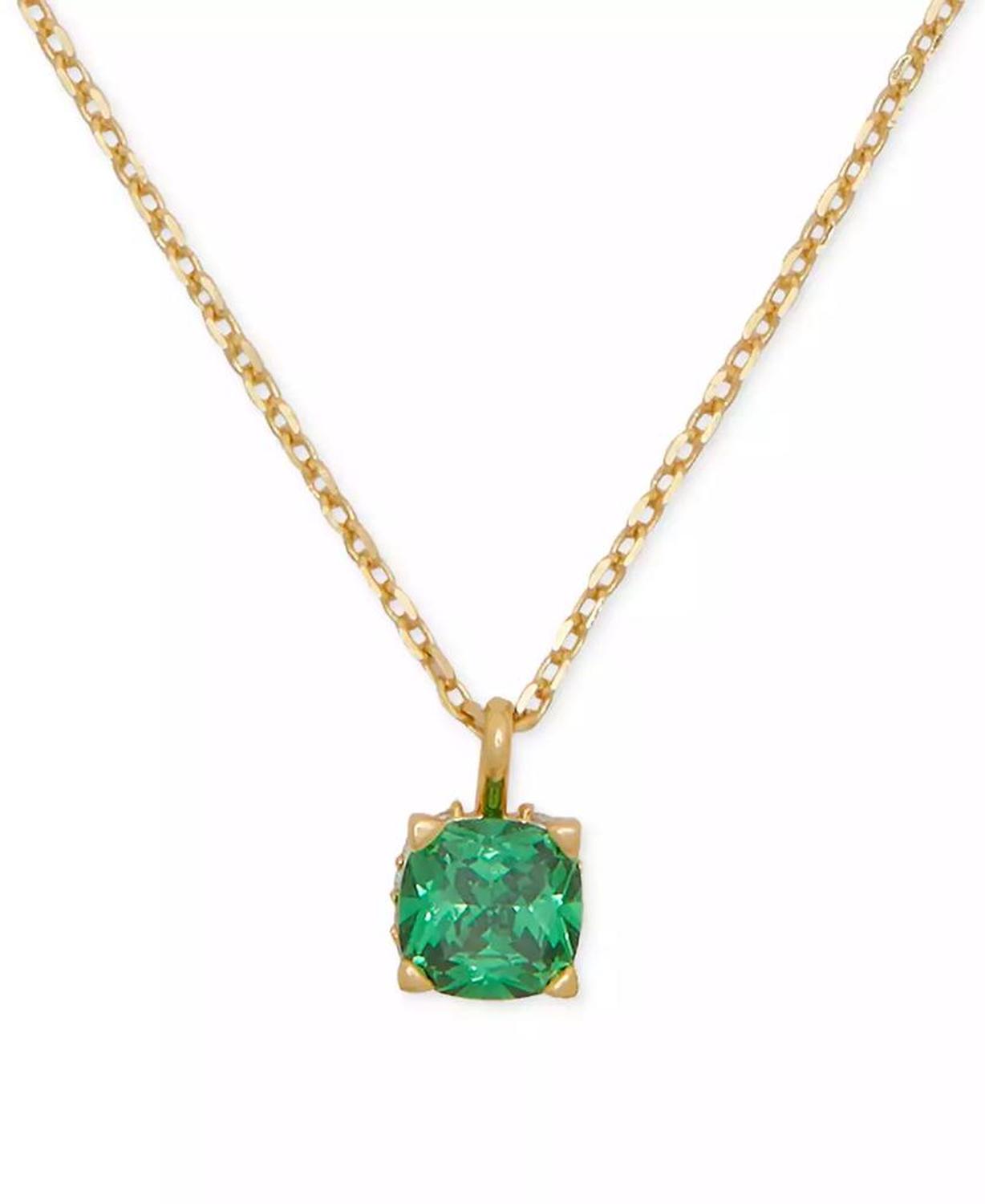 Cubic Zirconia Square Pendant Necklace, 16" + 3" extender