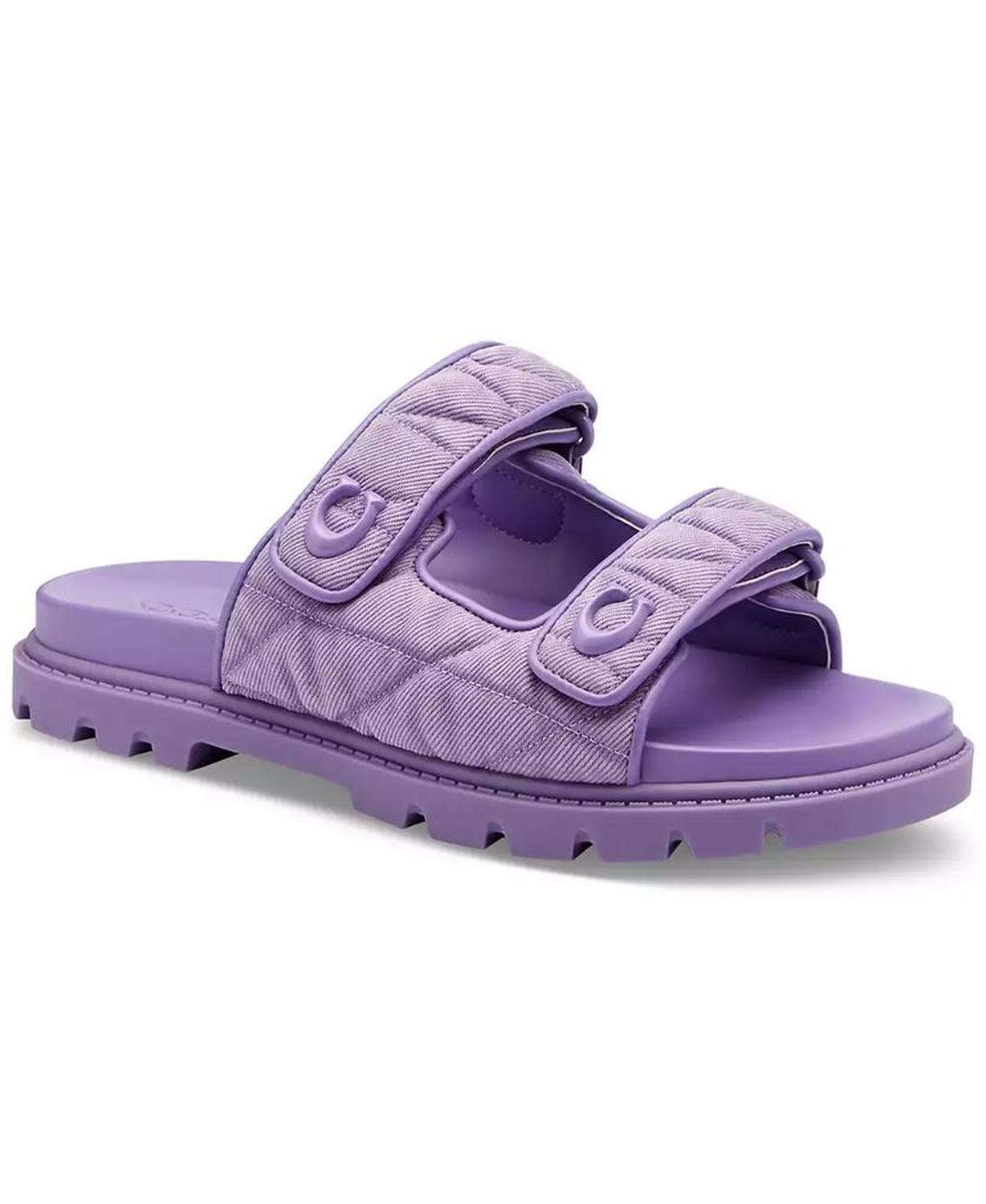 Women's Sculpted C Quilted Washed Denim Double Band Sandals