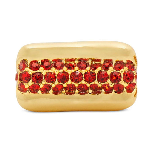 Gold-Tone Color Stone Hot Dog Stud Earrings