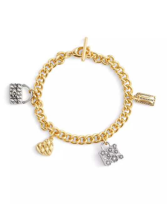 Faux Stone Signature Handbag Charm Bracelet