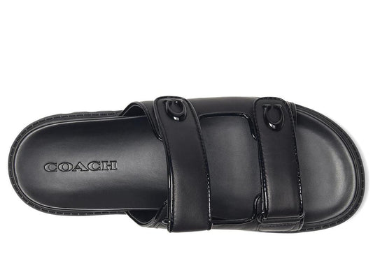 Sculpted C Leather Double Band Sandals