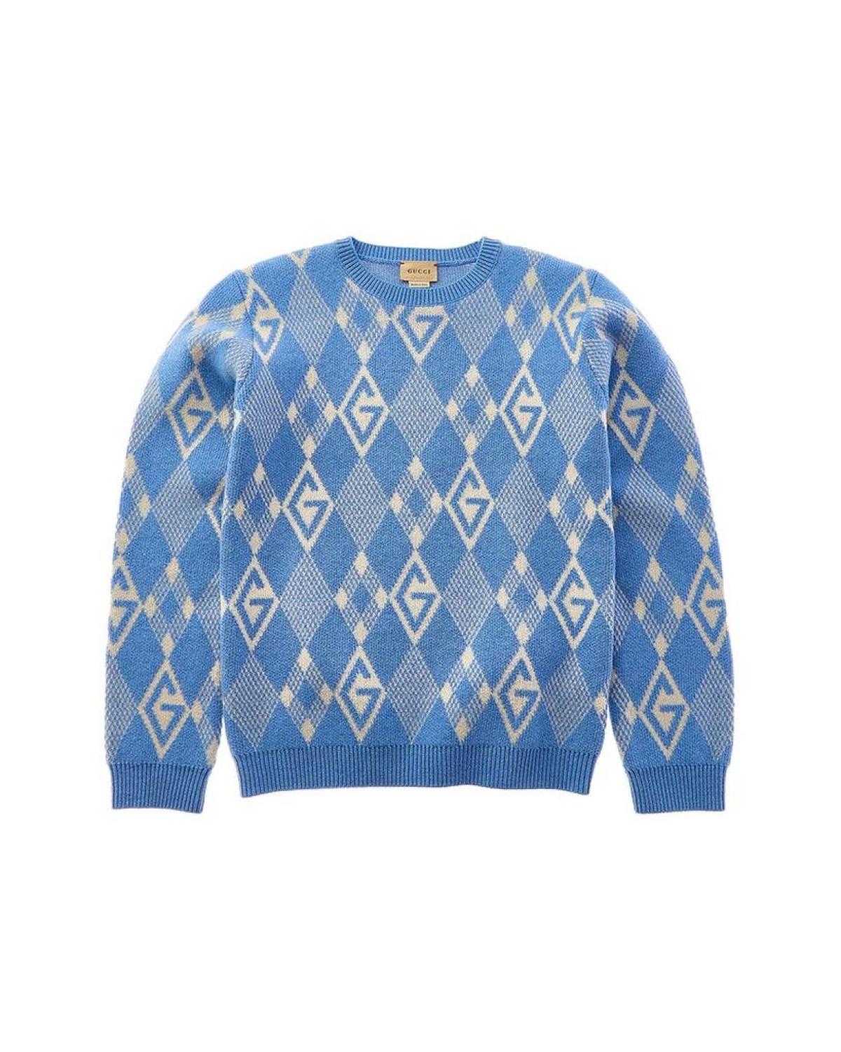 Gucci G Argyle Wool Sweater