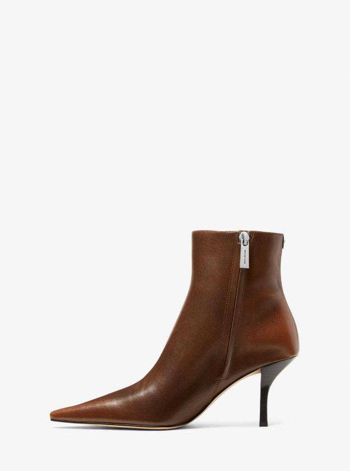 Selina Burnished Leather Ankle Boot