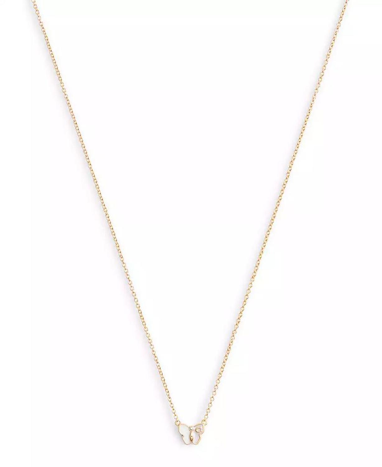 Signature Faux Stone Butterfly Pendant Necklace