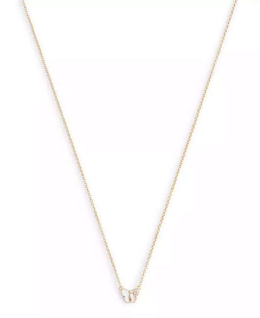Signature Faux Stone Butterfly Pendant Necklace