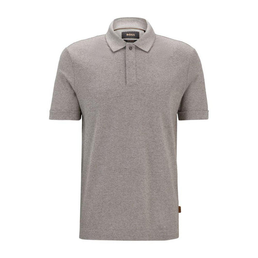 Regular-fit polo shirt in moulin cotton and silk