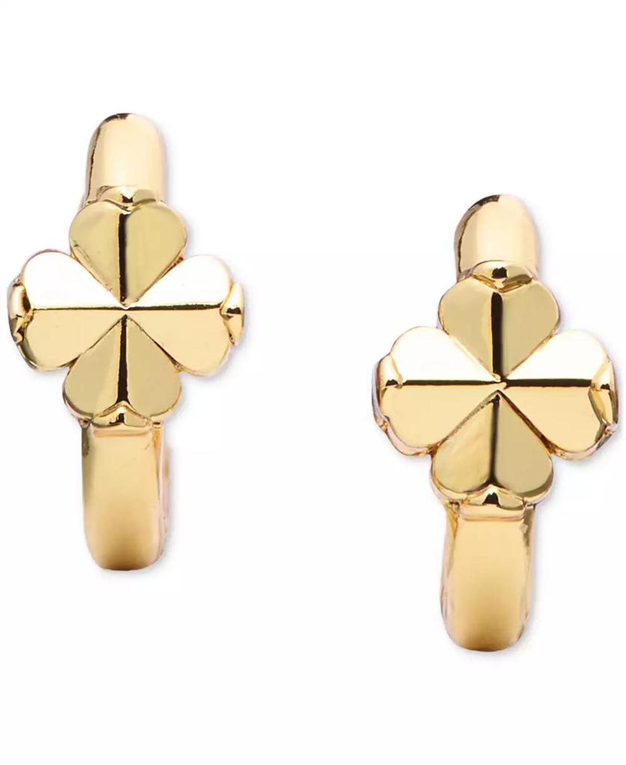 Spade Flower Huggie Earrings