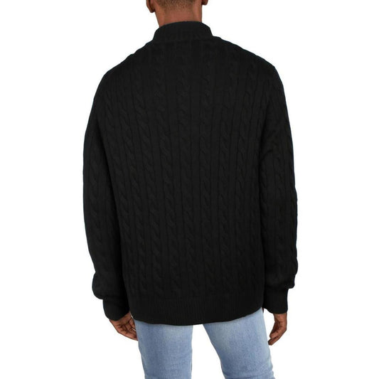 Big & Tall Mens Ribbed Trim Cotton Pullover Sweater
