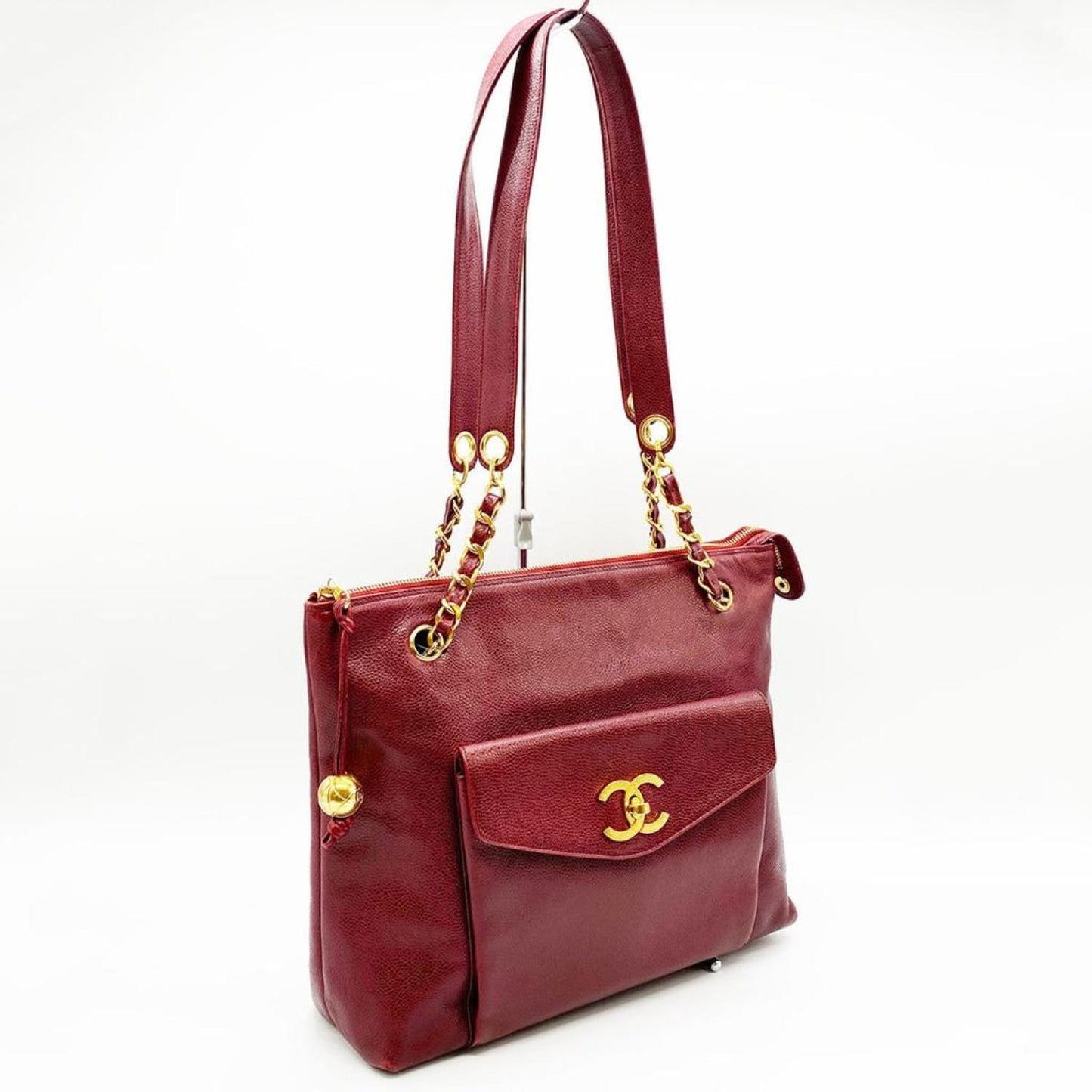 Chanel Logo Cc Leather Shoulder Bag (Pre-Owned)