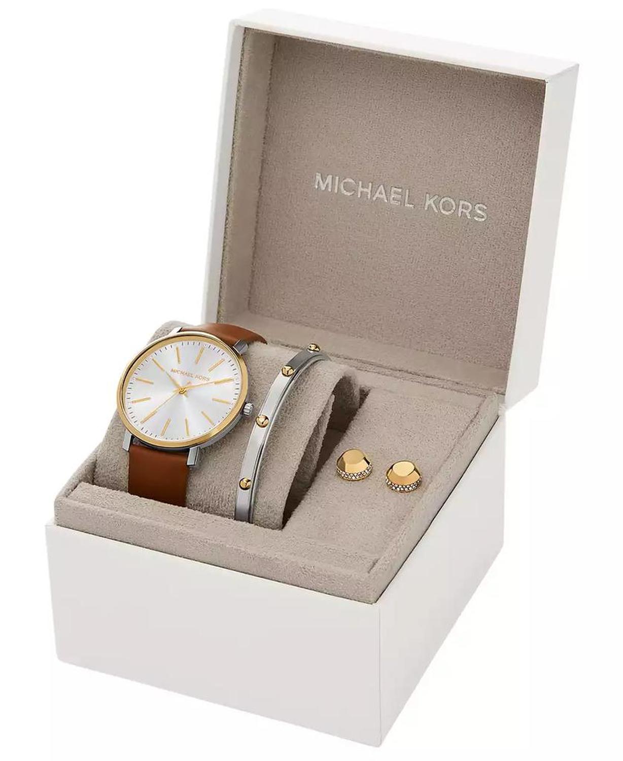 Women's Pyper Three-Hand Luggage Leather Watch and Jewelry Set, 38mm