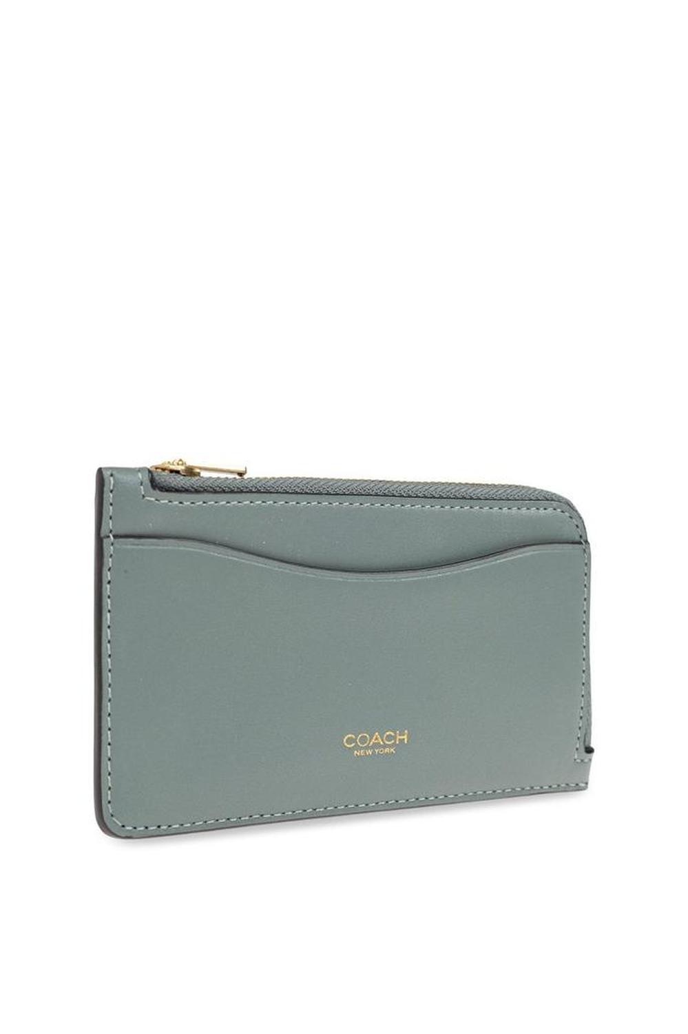 Coach Logo Detailed Zip-Up Wallet