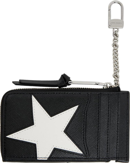Black 'The Star Patchwork Top Zip Multi' Wallet
