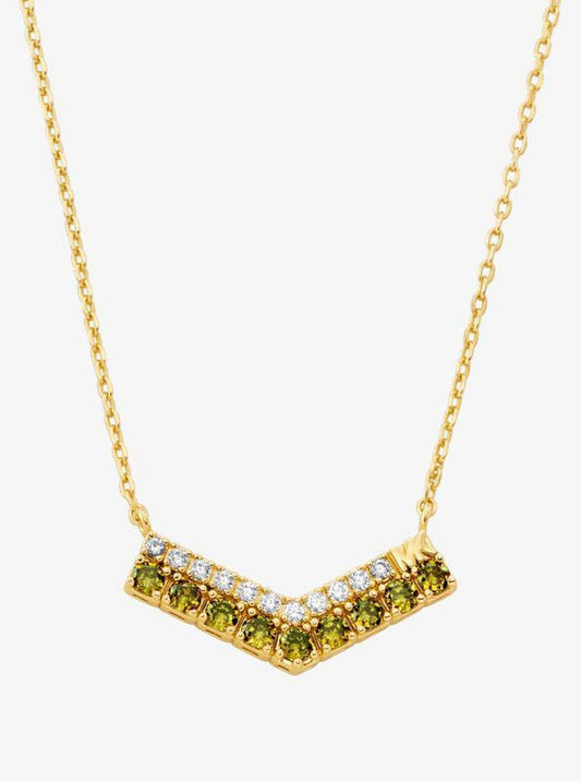 Two-Tone Pavé Chevron Necklace