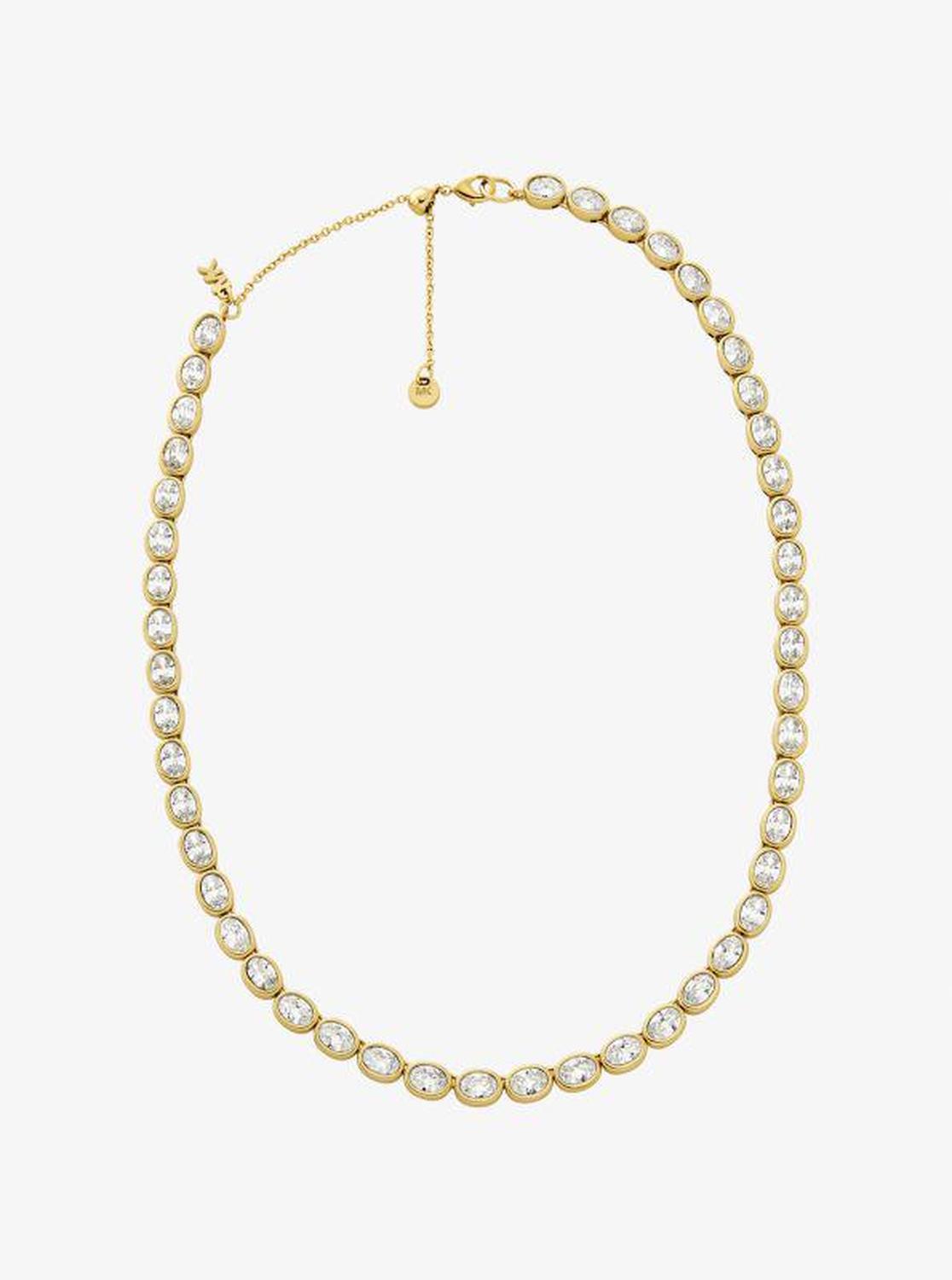 Precious Metal-Plated Cubic Zirconia Tennis Necklace