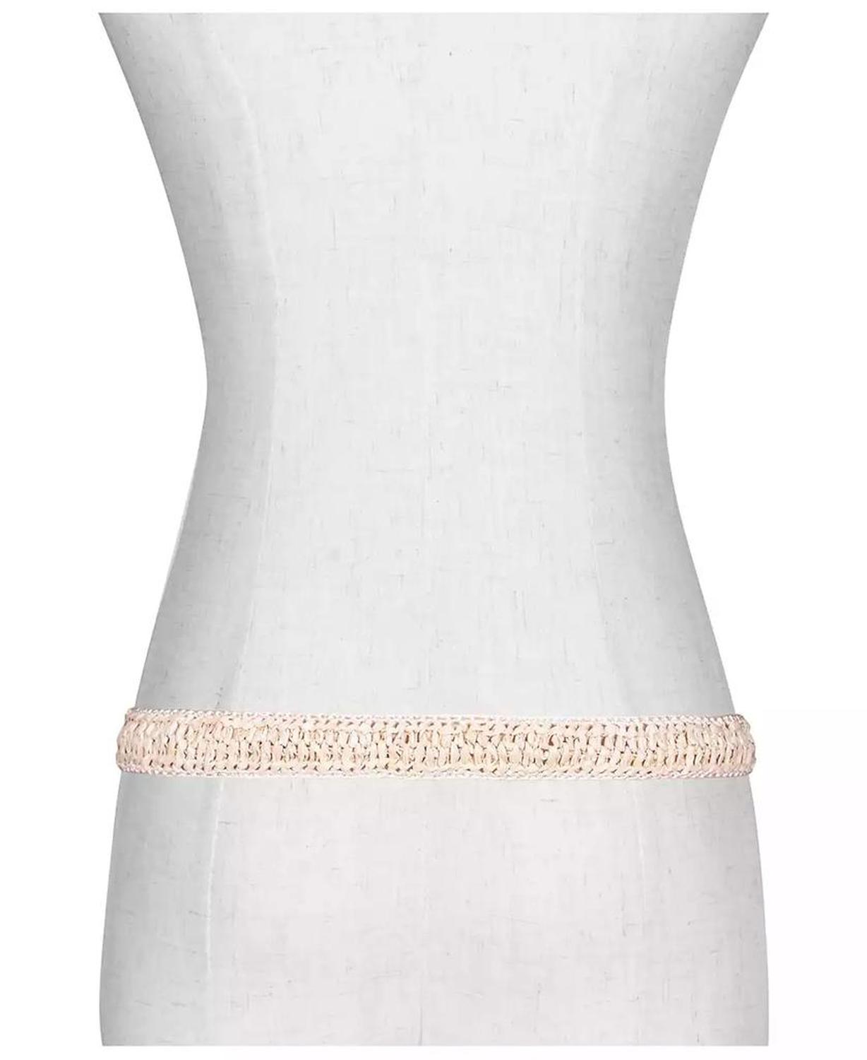 32mm Woven Raffia Belt
