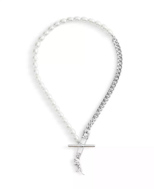 Faux Stone Signature Rexy Safety Pin Choker Necklace