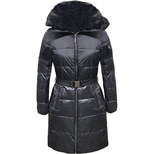 Women's 3/4 Down Puffer Coat In Black
