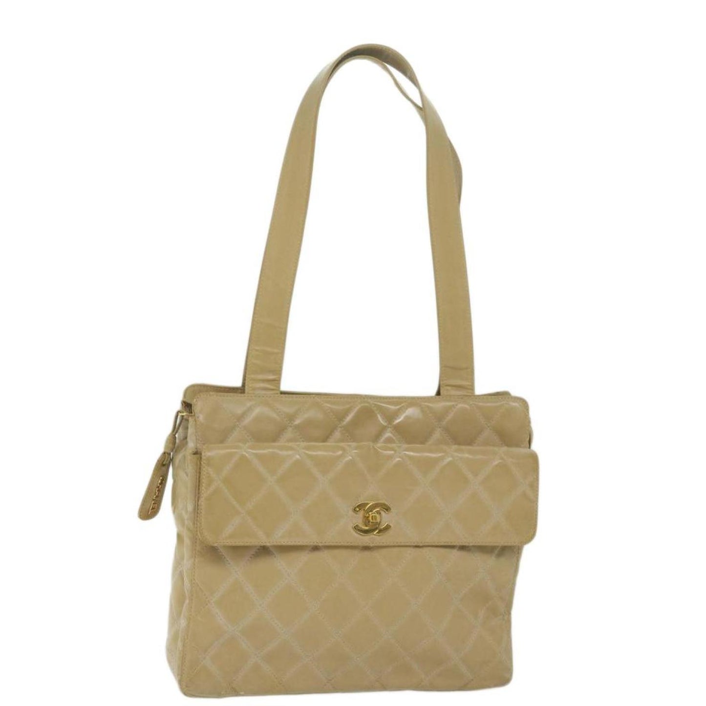 Chanel Matelassé Patent Leather Shoulder Bag (Pre-Owned)