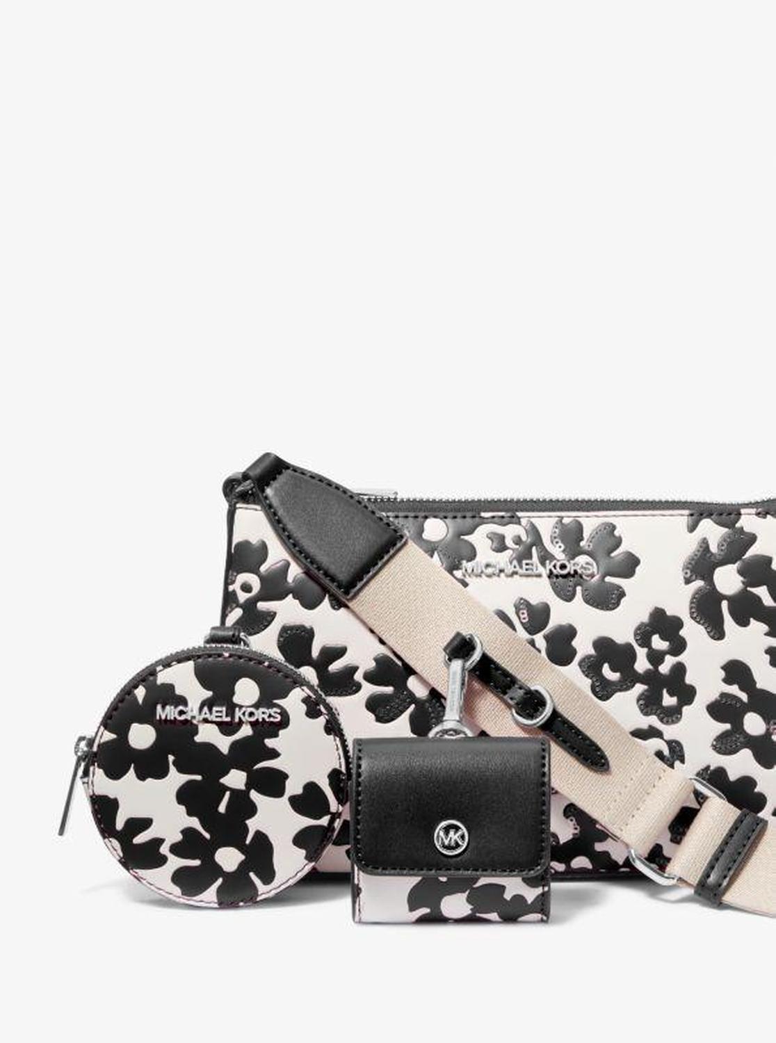 Jet Set Small Sequined Floral Print Crossbody Bag with Case for Apple Airpods Pro®