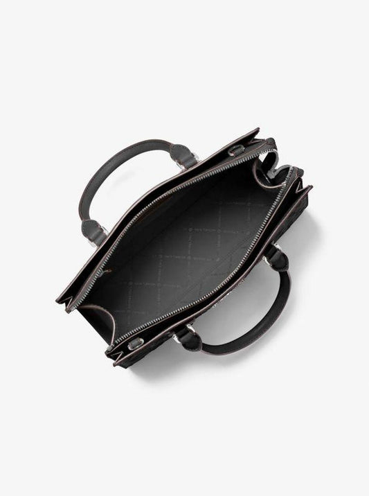 Sheila Medium Sequined Floral Print Satchel