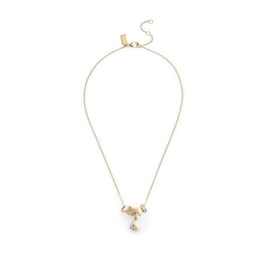 Faux Stone Signature Enamel Heart Charm Pendant Necklace