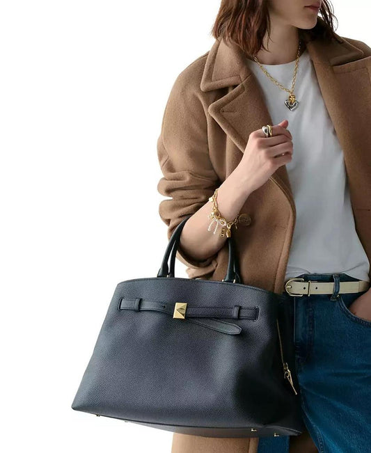 Deco Pebbled Leather Extra Large Satchel