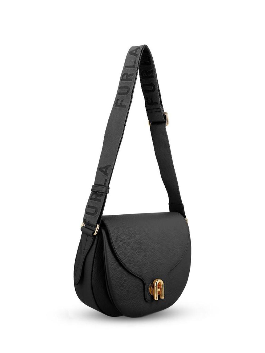 Furla Logo Plaque Foldover-Top Shoulder Bag