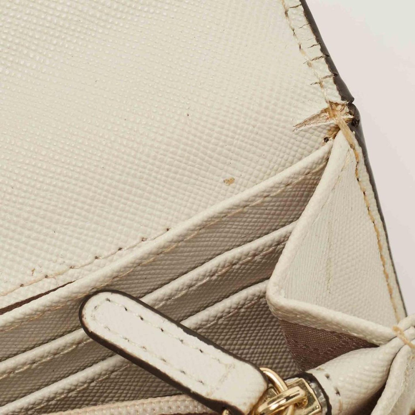 Michael Kors Off White Signature Coated Canvas Flap Continental Wallet