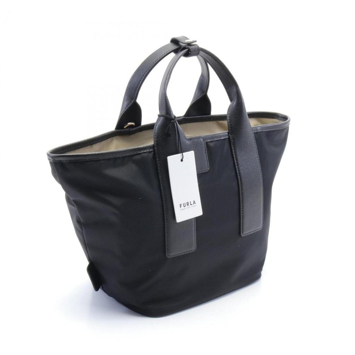 Leather Nylon Canvas Handbag