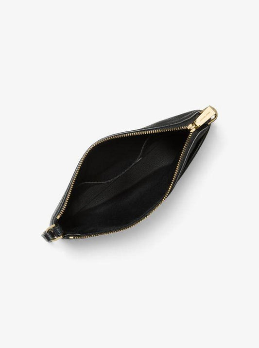 Jet Set Medium Leopard Print Calf Hair and Leather Wristlet