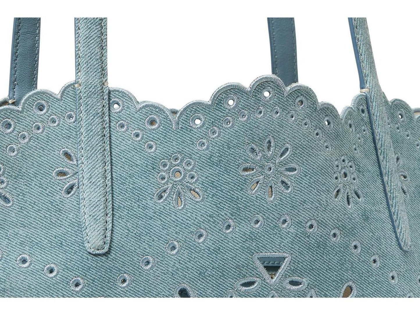 Do It All Spade Flower Perforated Denim Large Tote Bag