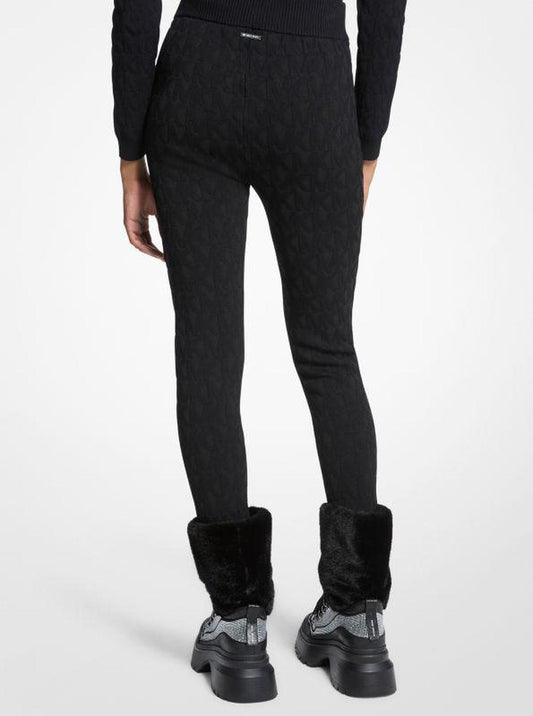 Logo Embossed Jacquard Ski Stirrup Leggings