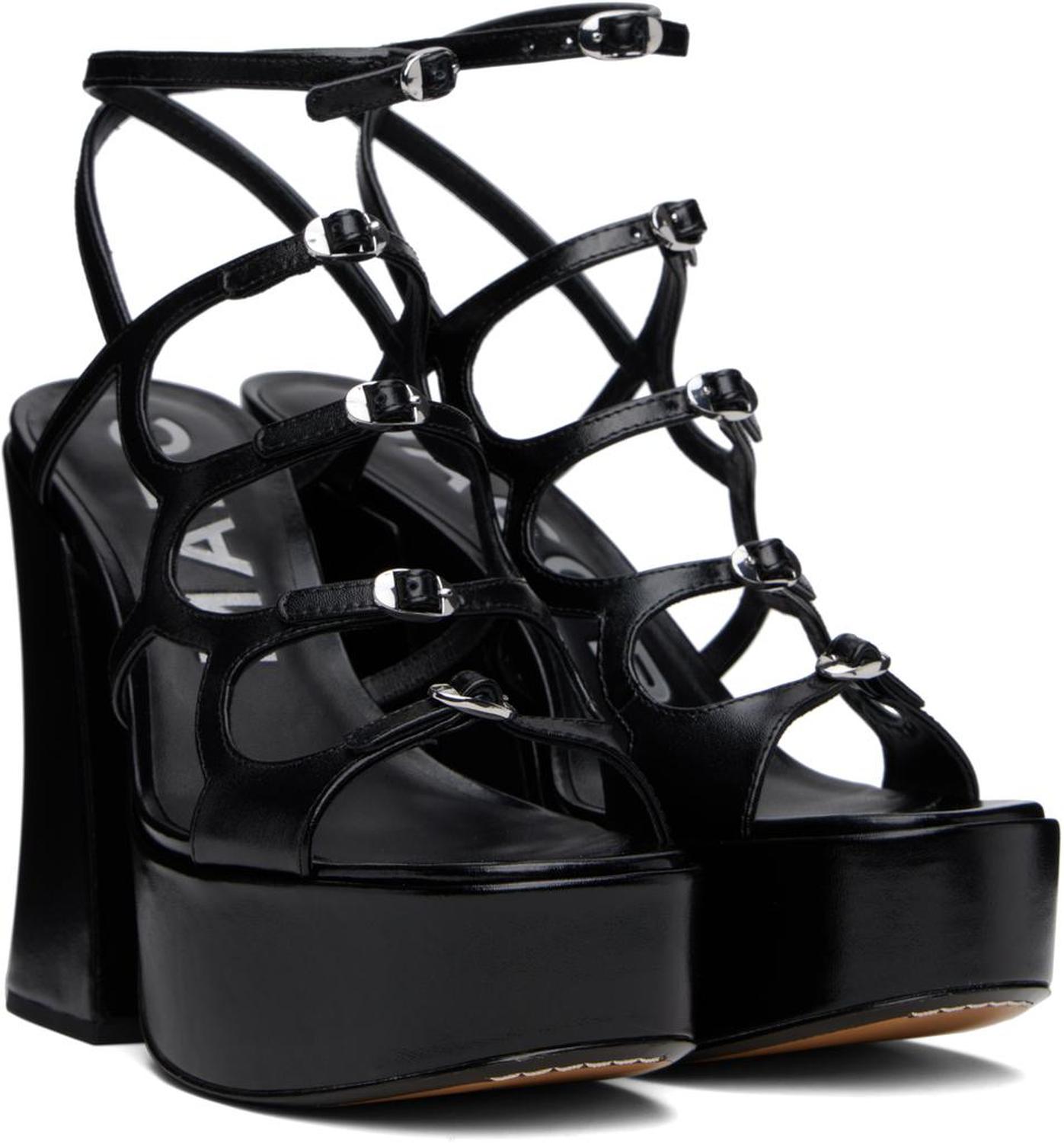 Black 'The Kiki' Platform Heeled Sandals
