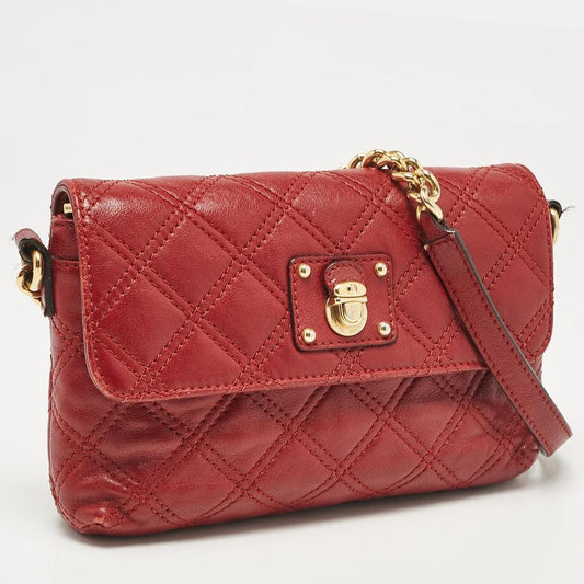 Red Quilted Leather The Small Single Flap Bag