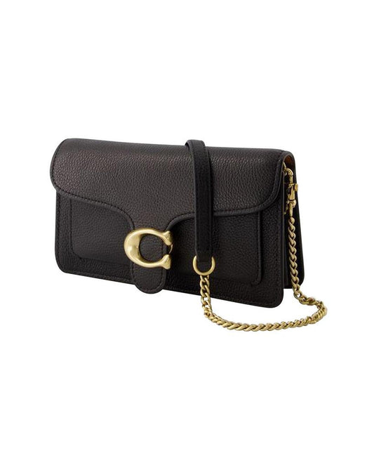 Tabby Chain Crossbody Clutch - - Leather - Black