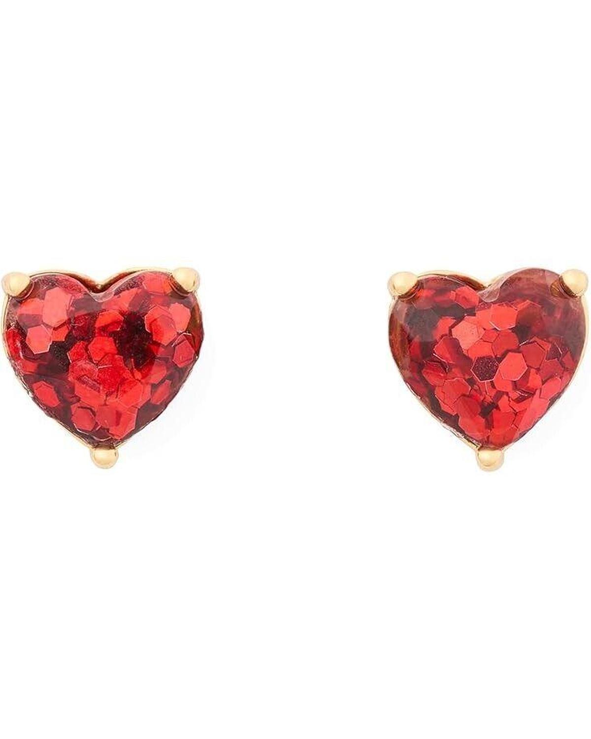 My Love Women's Red Multi Stone Heart Stud Earrings ERK324