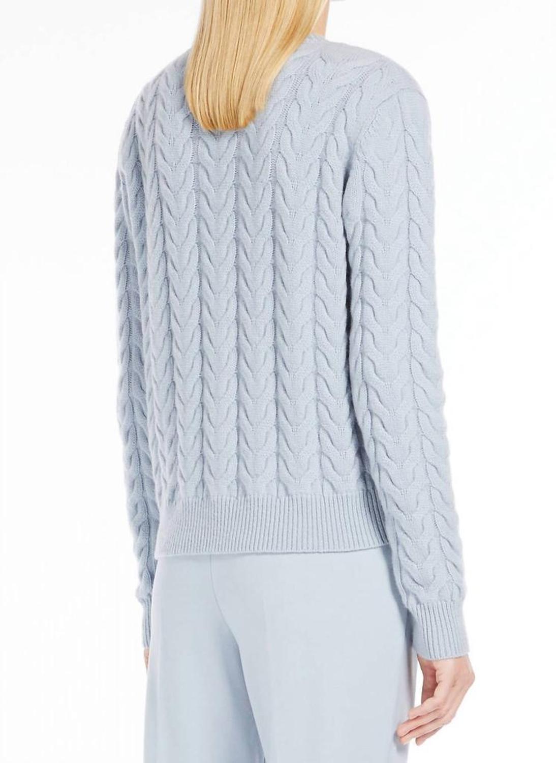 Odessa Cable Cashmere Sweater In Light Blue