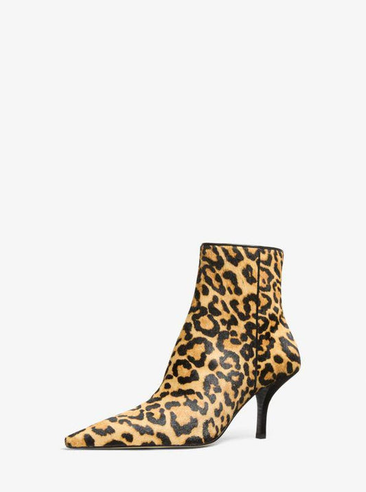 Selina Leopard Print Calf Hair Ankle Boot